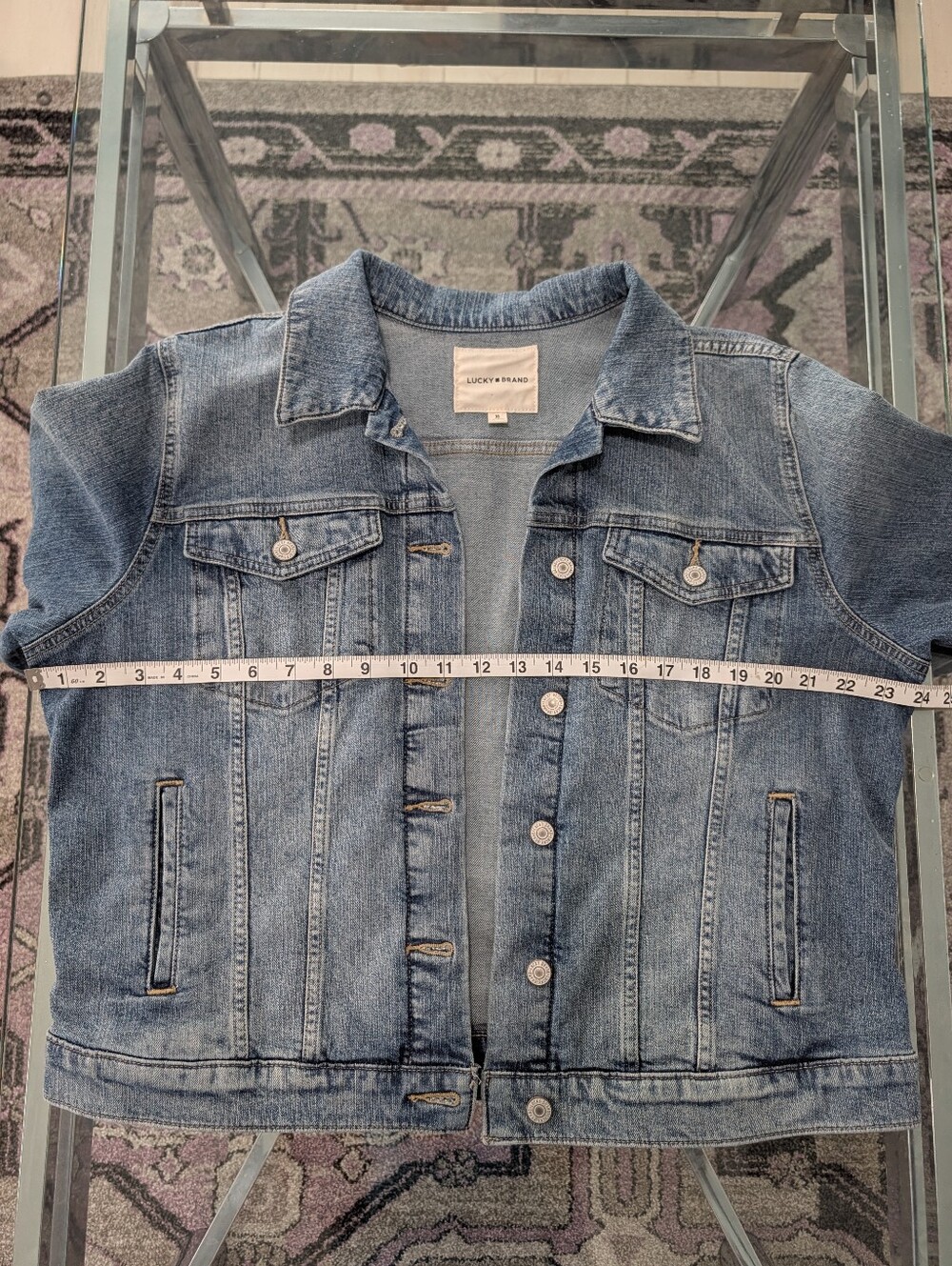 Ladies Lucky Brand Vintage Wash Blue Denim Jacket | Size XL - Picture 8 of 9
